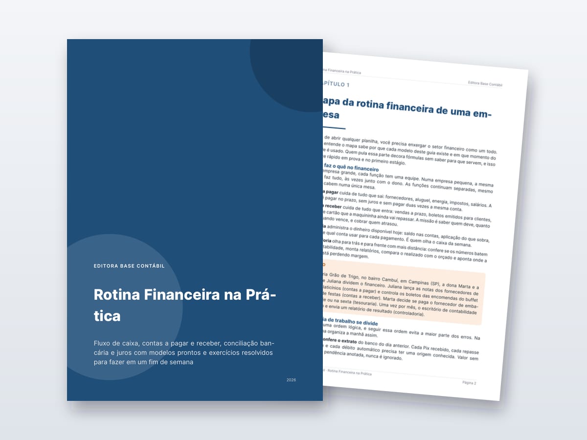 Prévia de Rotina Financeira na Prática: fluxo de caixa, contas e juros com modelos prontos